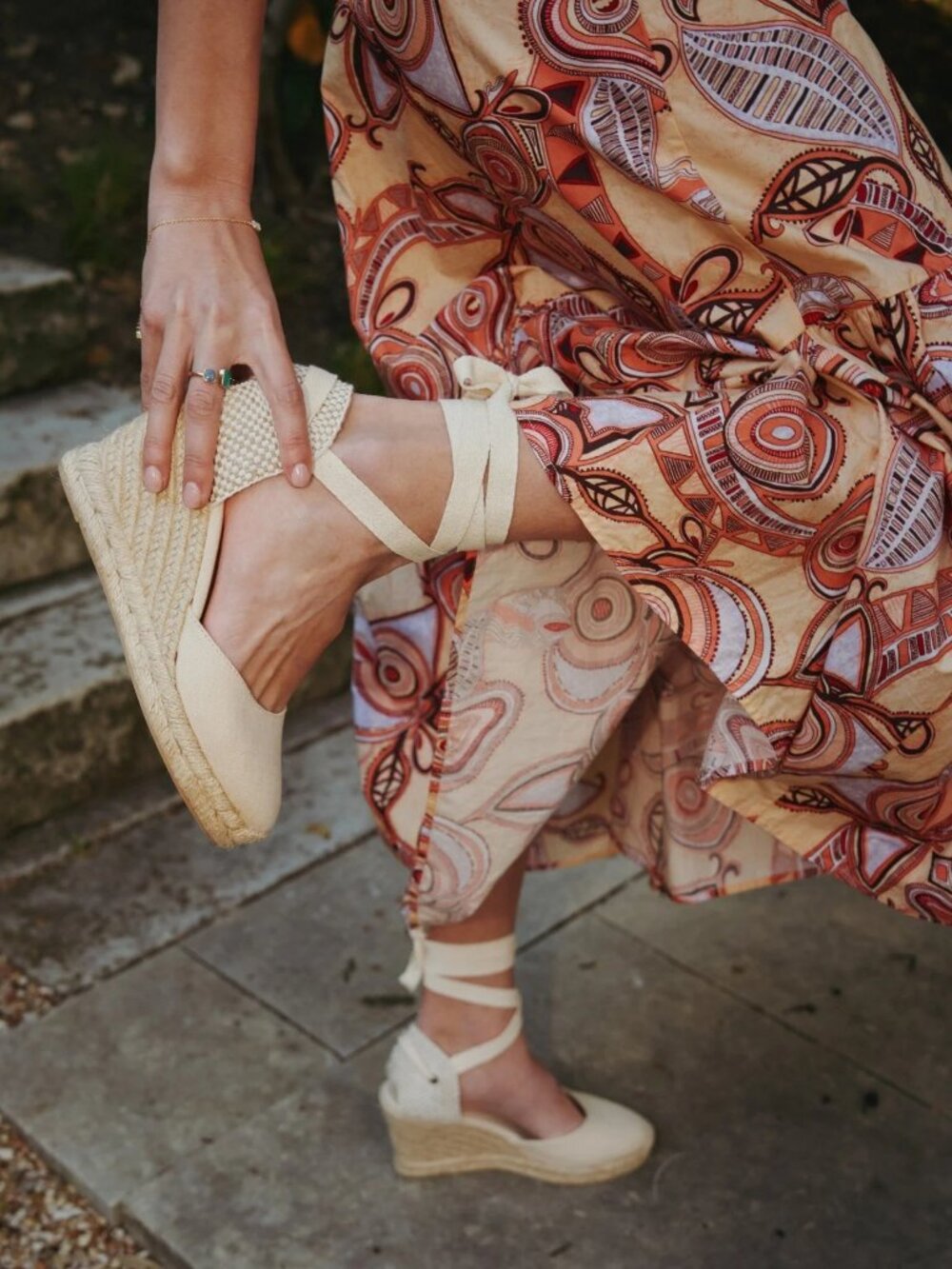 Soludos The Marseille Wedge Espadrille - Color: La Concha Ivory - Size: 9